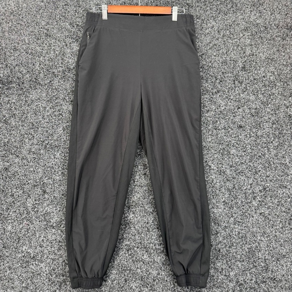Athleta Black Ribbed Side Panel Jogger Pants Womens Size 10 Activewear Hiking